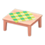 Wooden Table (Pink Wood - Green)