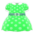 Belted Dotted Dress (Green) NH Icon.png
