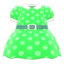 Belted Dotted Dress (Green) NH Icon.png