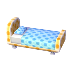 Polka-Dot Bed (Caramel Beige - Soda Blue) NL Model.png