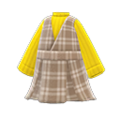 Checkered Jumper Dress (Yellow) NH Storage Icon.png