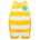 Horizontal-striped wet suit's Yellow variant
