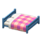Wooden Double Bed (Blue - Pink) NH Icon.png