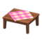 Wooden Table (Dark Wood - Pink) NH Icon.png