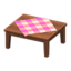 Wooden Table (Dark Wood - Pink)