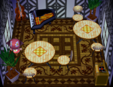 Huck's house interior in Animal Crossing