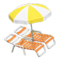 Beach Chairs with Parasol (Orange - Yellow & White) NH Icon.png