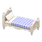 Ranch Bed (White - Blue Gingham) NH Icon.png
