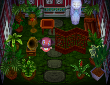 Aziz's house interior in Animal Crossing