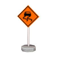 Wet roadway sign