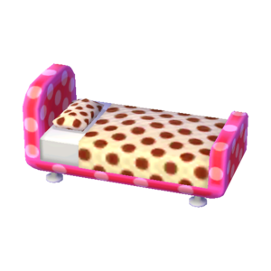 Polka-Dot Bed (Peach Pink - Cola Brown) NL Model.png
