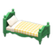 Ranch Bed (Green - Lemon Gingham) NH Icon.png