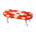 Polka-dot low table's Red and white variant