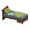 Sloppy Bed (Dark Wood - Green) NH Icon.png