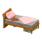 Sloppy Bed (Natural Wood - Pink) NH Icon.png