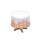 Small Covered Round Table (White - Orange Gingham) NH Icon.png