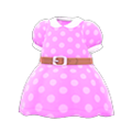 Belted Dotted Dress (Pink) NH Storage Icon.png
