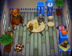 Mint's house interior in Animal Crossing