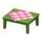 Wooden Table (Green - Pink) NH Icon.png