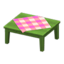 Wooden Table (Green - Pink)