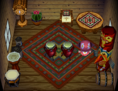 Louie's house interior in Animal Crossing