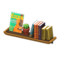 Wall-Mounted Bookshelf (Dark Brown - Music) NH Icon.png