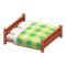 Wooden Double Bed (Cherry Wood - Green) NH Icon.png