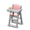 High Chair (Gray - Pink) NH Icon.png