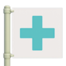 Cyan & White Flag (Hospital) HHP Icon.png