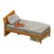 Sloppy Bed (Natural Wood - Gray) NH Icon.png