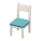 Simple Chair (White - Light Blue) NH Icon.png