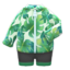 leaf-print wet suit