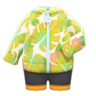 leaf-print wet suit