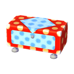 Polka-Dot Dresser (Red and White - Soda Blue) NL Model.png