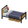 Ironwood Bed (Birch - Navy) NH Icon.png