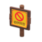 Plain Wooden Shop Sign (Dark Wood - Warning) NH Icon.png
