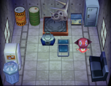 Camofrog's house interior in Animal Crossing
