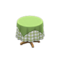 Small Covered Round Table (Green - Green Gingham) NH Icon.png