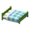 Wooden Double Bed (Green - Blue) NH Icon.png