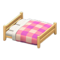 Wooden Double Bed (Light Wood - Pink) NH Icon.png