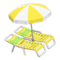 Beach Chairs with Parasol (Yellow - Yellow & White) NH Icon.png