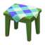 Wooden Mini Table (Green - Blue)