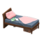 Sloppy Bed (Dark Wood - Pink) NH Icon.png