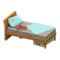 Sloppy Bed (Natural Wood - Light Blue) NH Icon.png