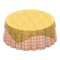 Large Covered Round Table (Gold - Orange Gingham) NH Icon.png
