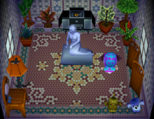 Cleo's house interior in Animal Crossing