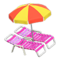 Beach Chairs with Parasol (Pink - Red & Yellow) NH Icon.png