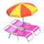 beach chairs with parasol