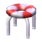 Donut Stool (Silver - Red-and-White Striped) NL Model.png