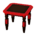 Exotic end table's Black and red variant